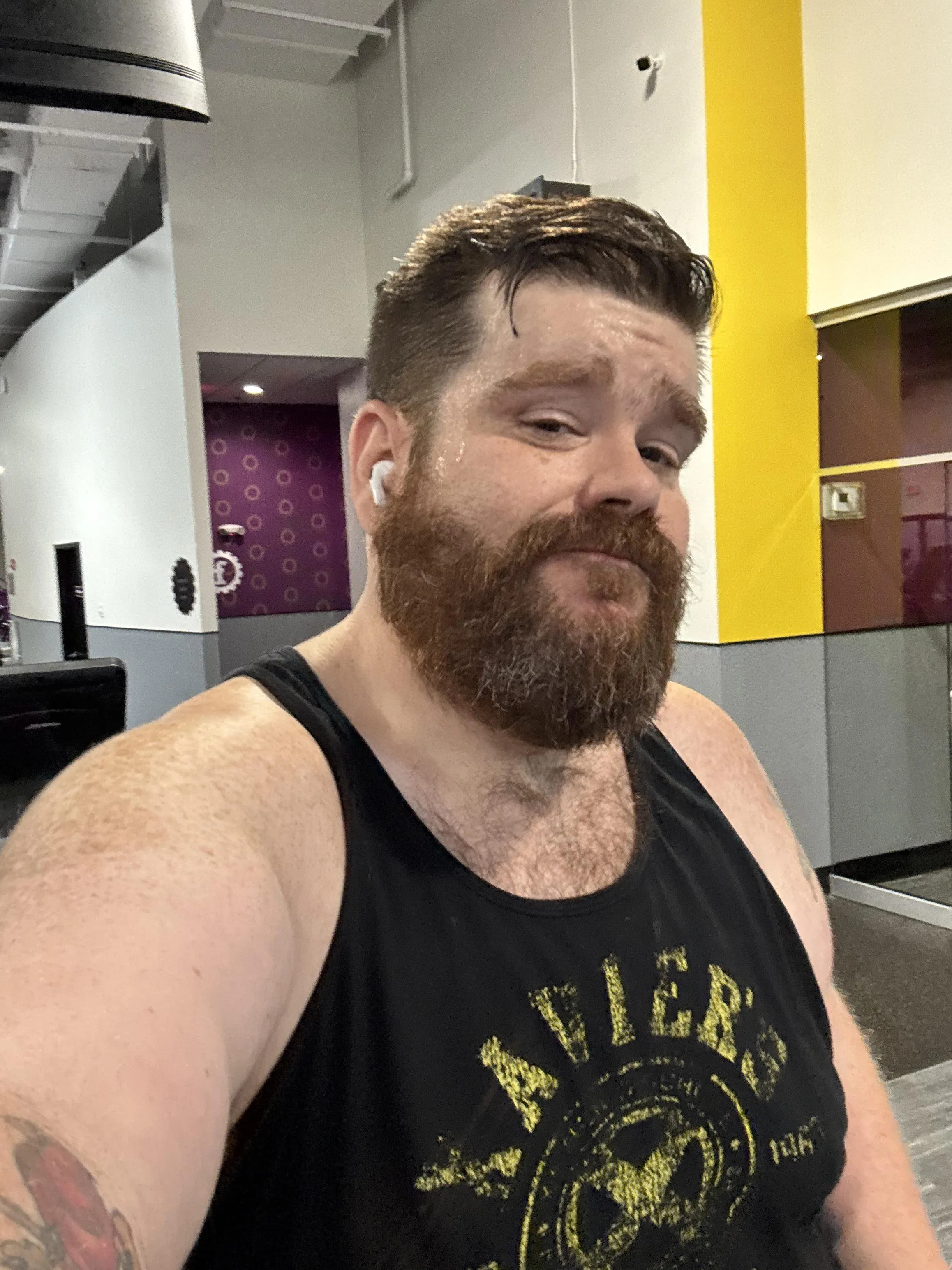 I got pretty sweaty at the gym. Anyone wanna help clean me up?