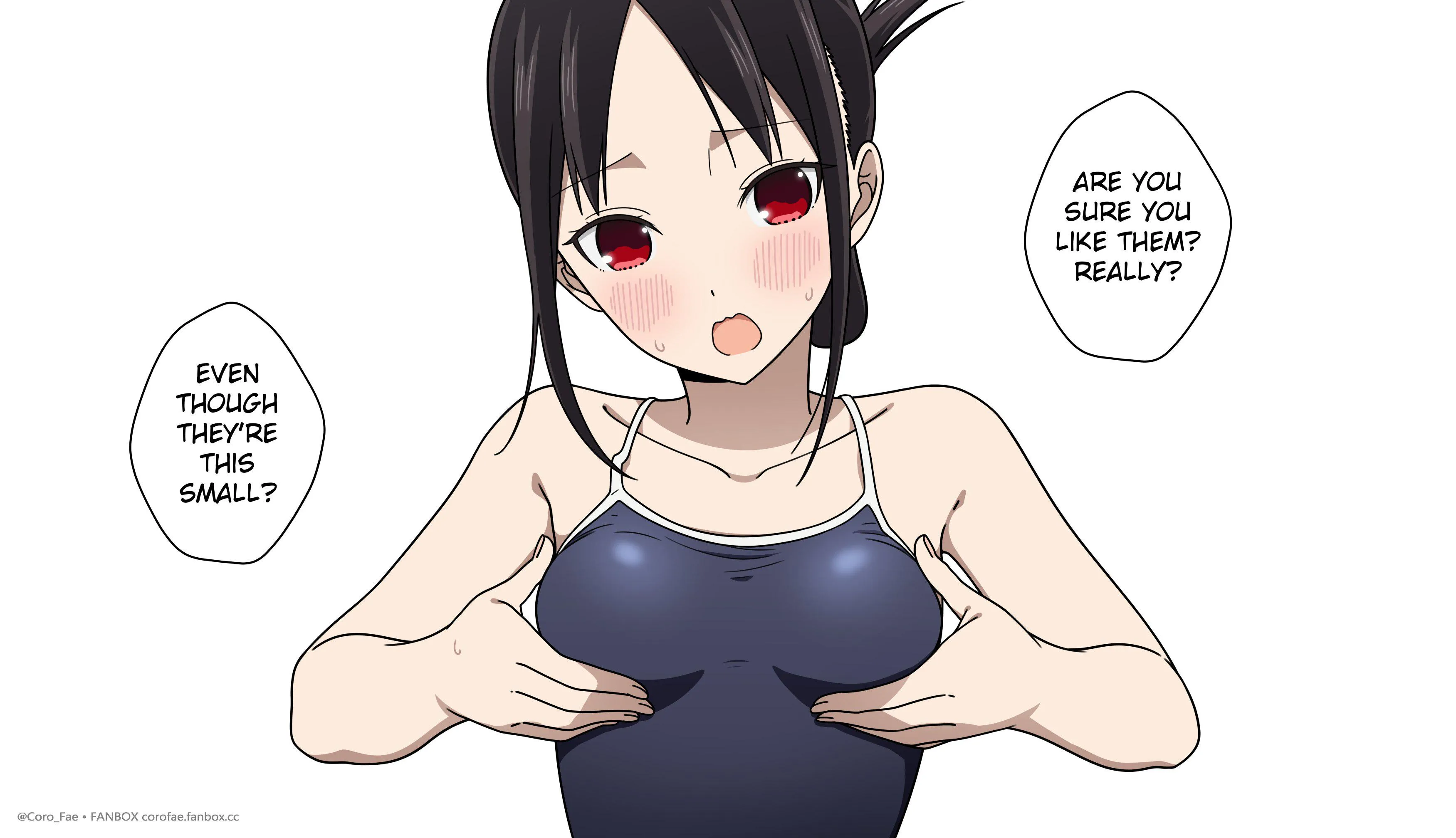 Kaguya Self Conscious About Her Tits