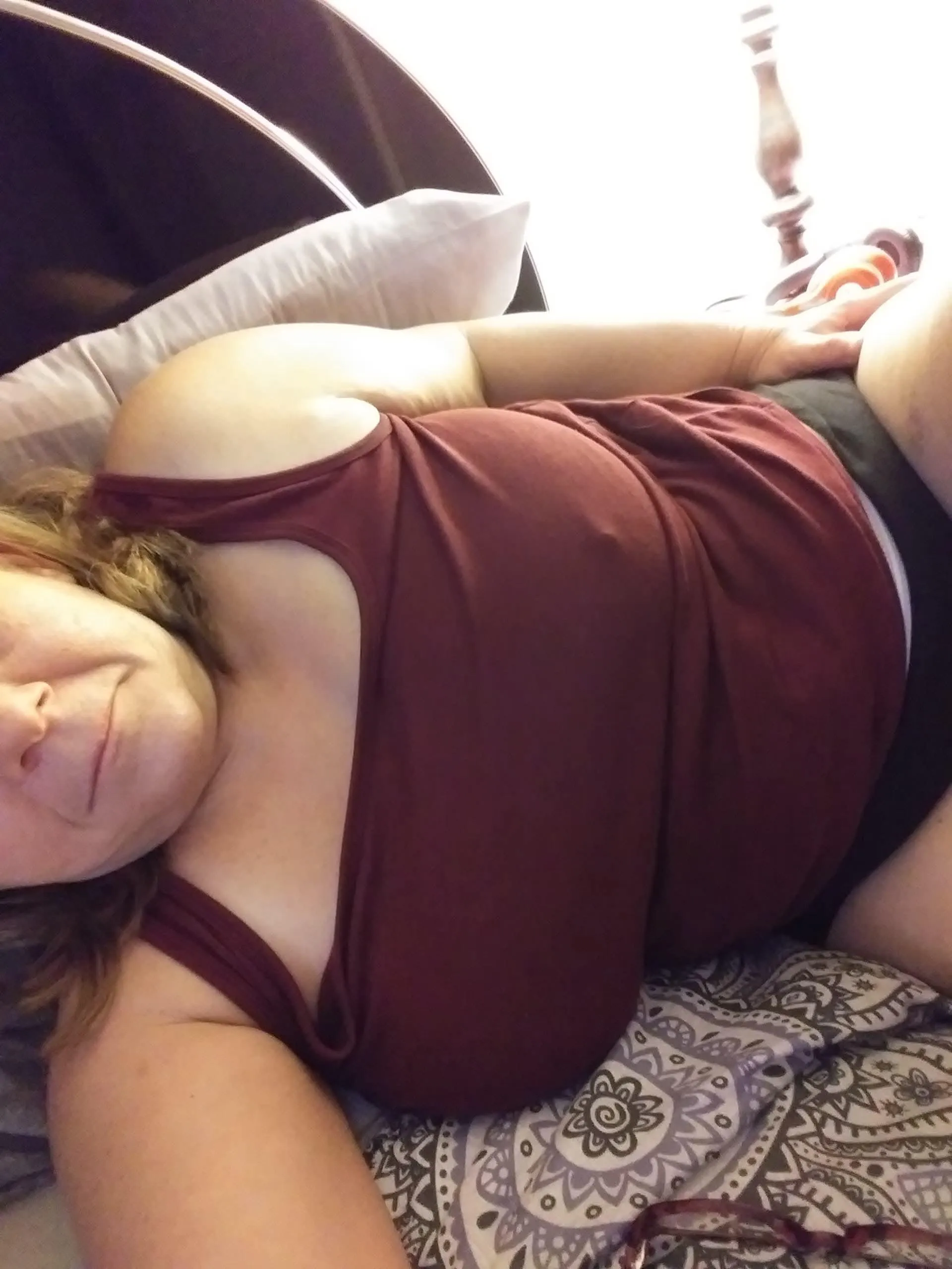 Put it slowly with one hand holding my huge tits