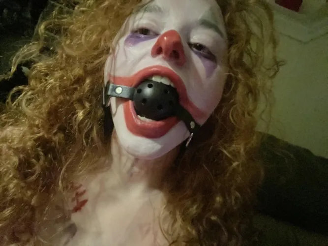 GAGGED clown girl