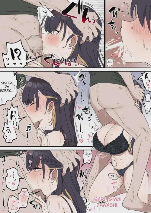 Holding her head so she won't move it away as I go in deep