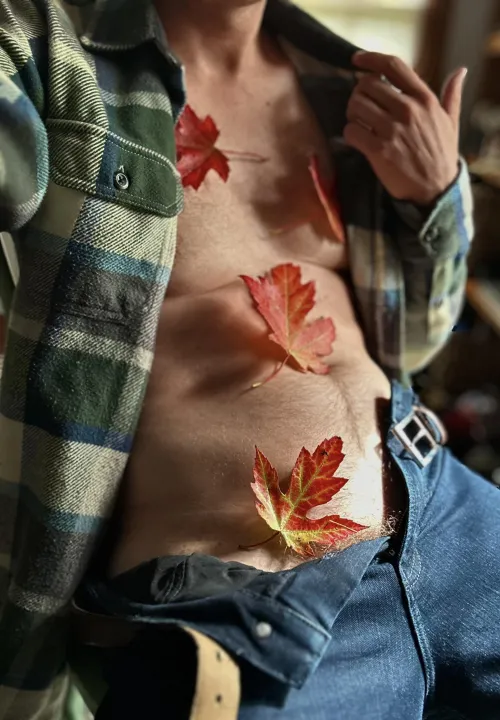 Jump into my pile of leaves? [m]