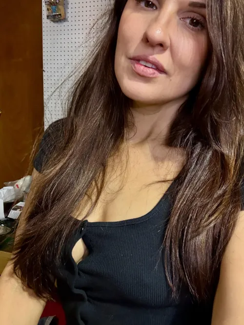 Button up dresses are especially sexy when braless