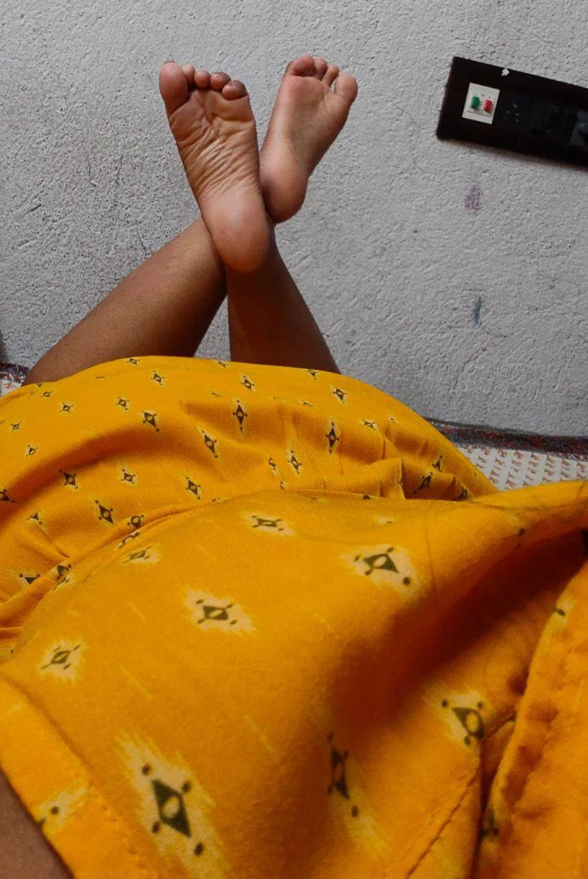 Lazy desi evening, dress on, feet up 💛 Who else loves this view?