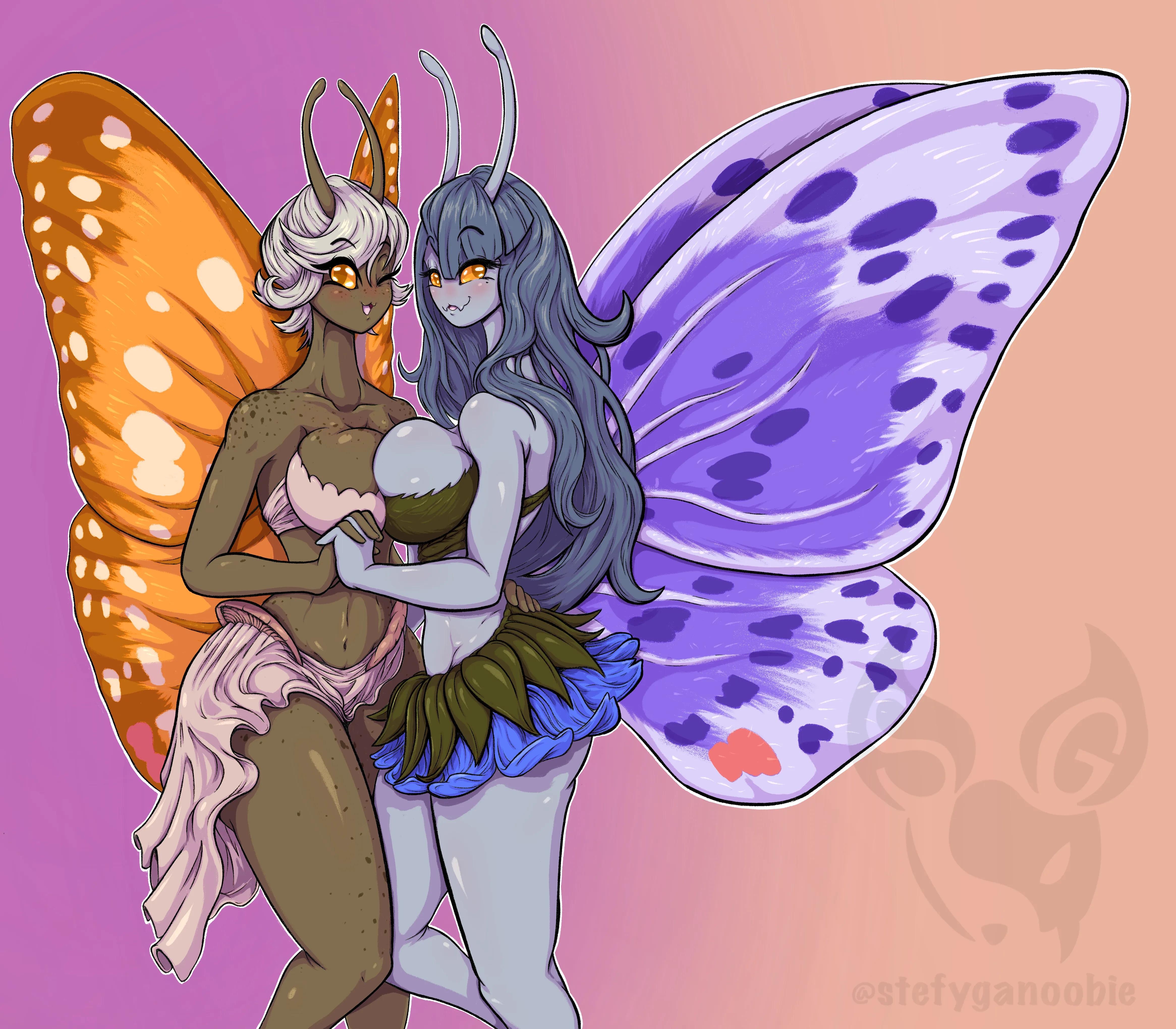 [OC] Yami and Yomi - the Butterfly Sisters (commission)