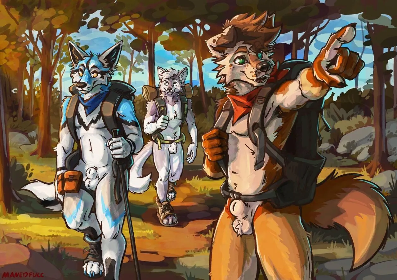 Nude hiking with friends [MMM] (Manedfucc)