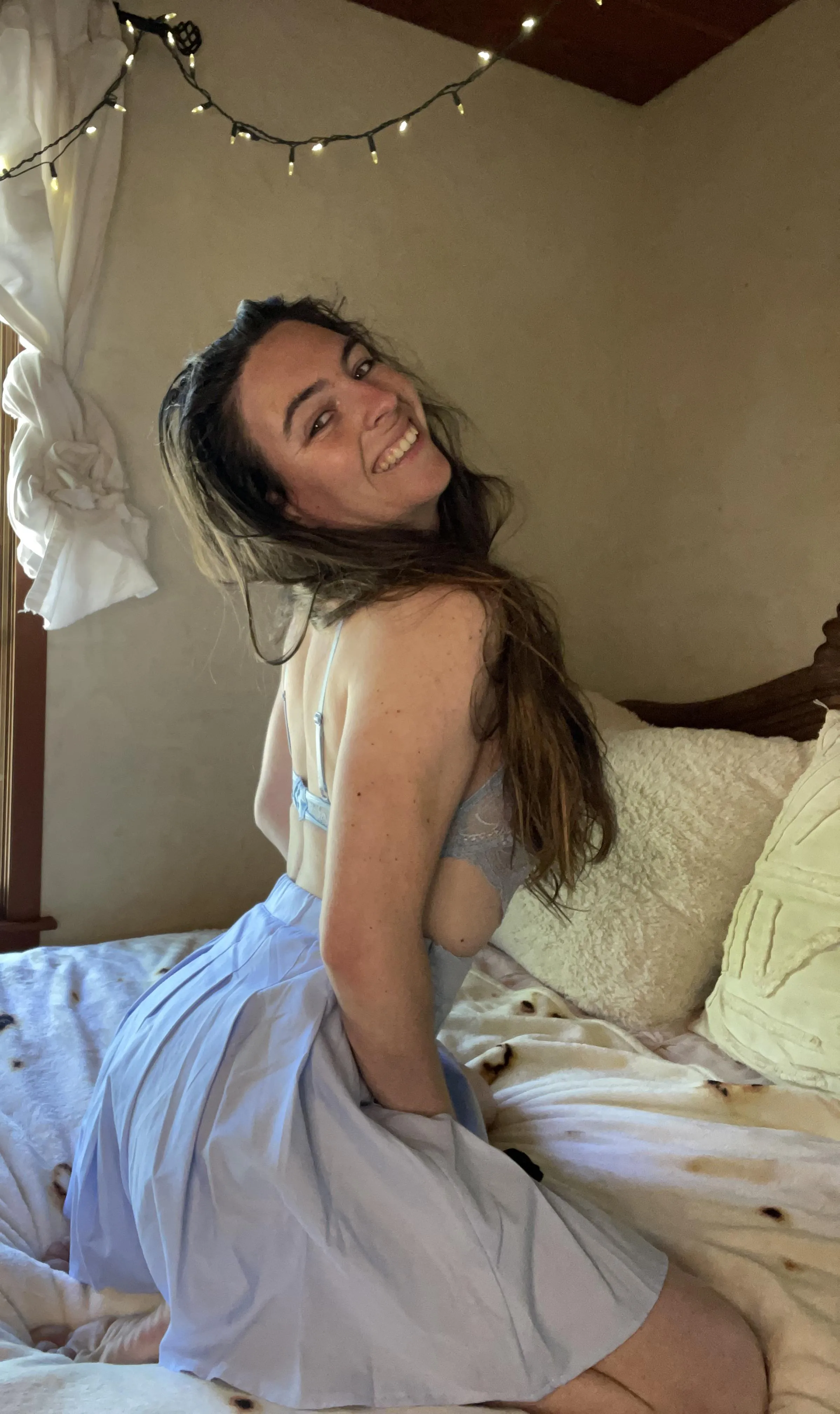 Bby in a skirt today 🩵🙊