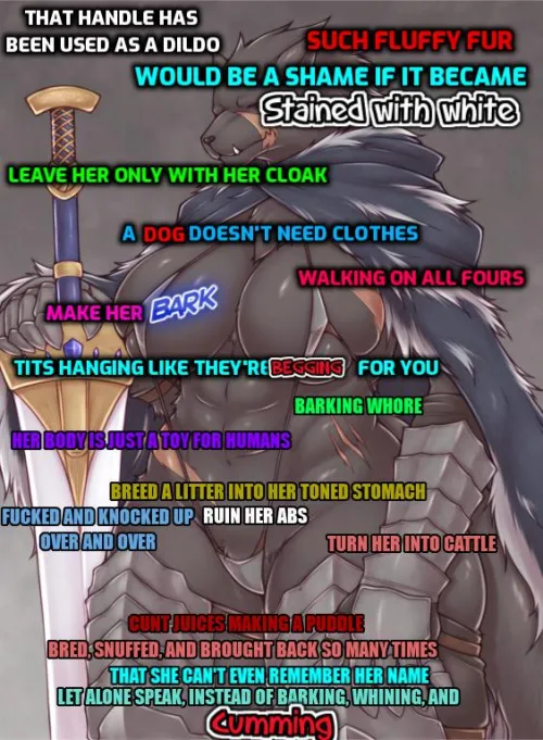 Love me a good mindbroken wolf bitch