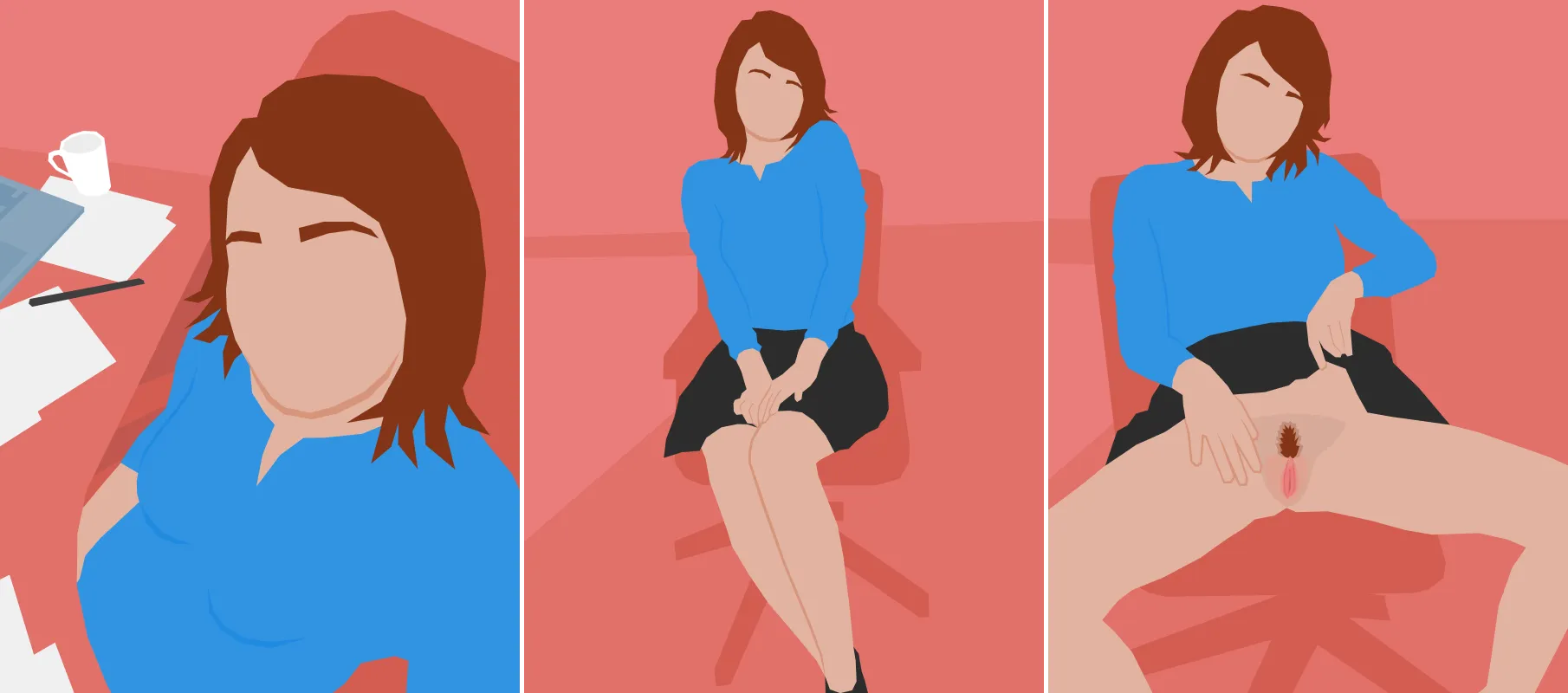 Sophie spreads at work, by me