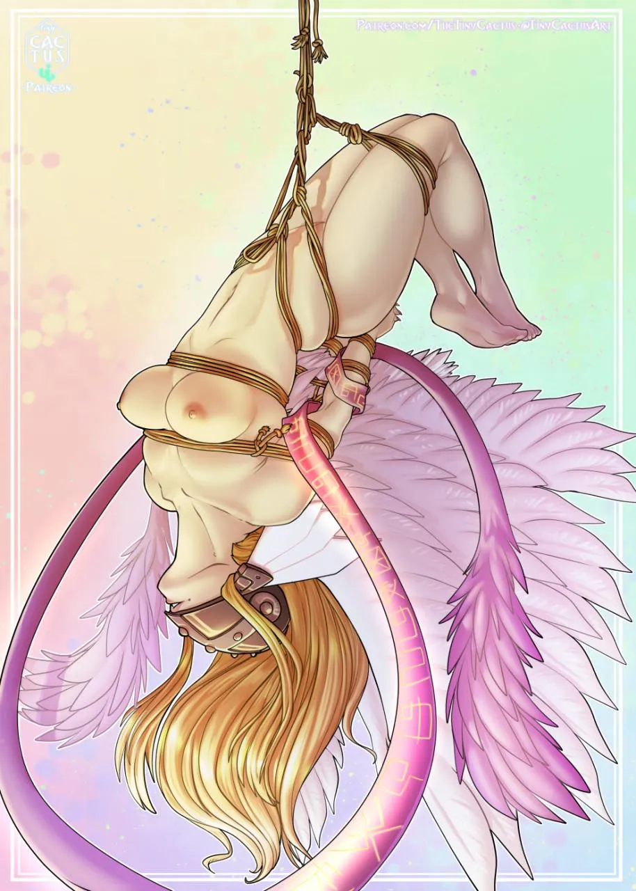 Angewomon practicing her rope tying (tinycactus)