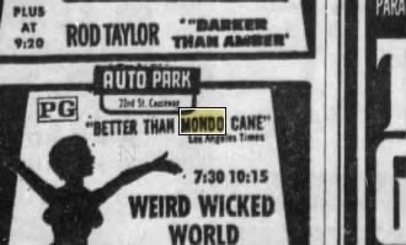 “Better Than Mondo Cane” the adverts rang out for Weird Wicked World (an aka of Go! Go! Go! World / Il pelo nel mondo)