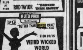“Better Than Mondo Cane” the adverts rang out for Weird Wicked World (an aka of Go! Go! Go! World / Il pelo nel mondo)