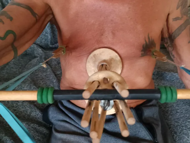 DIY Nipple Torture Tower. Using what is around the house. Not just for drying plastic bags.