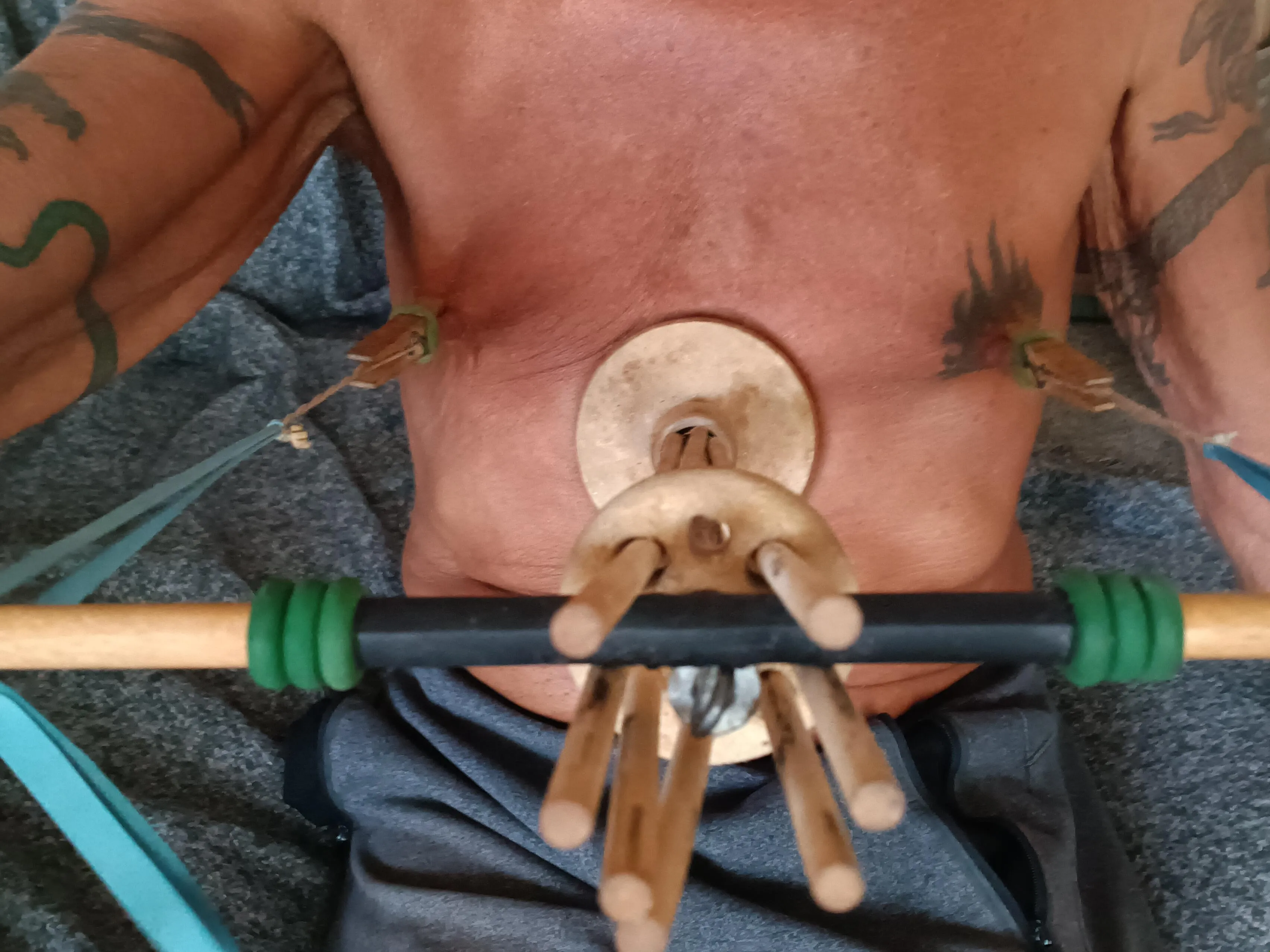 DIY Nipple Torture Tower. Using what is around the house. Not just for drying plastic bags.