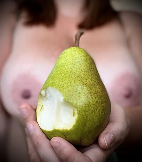 Fancy a bit of my huge pear?