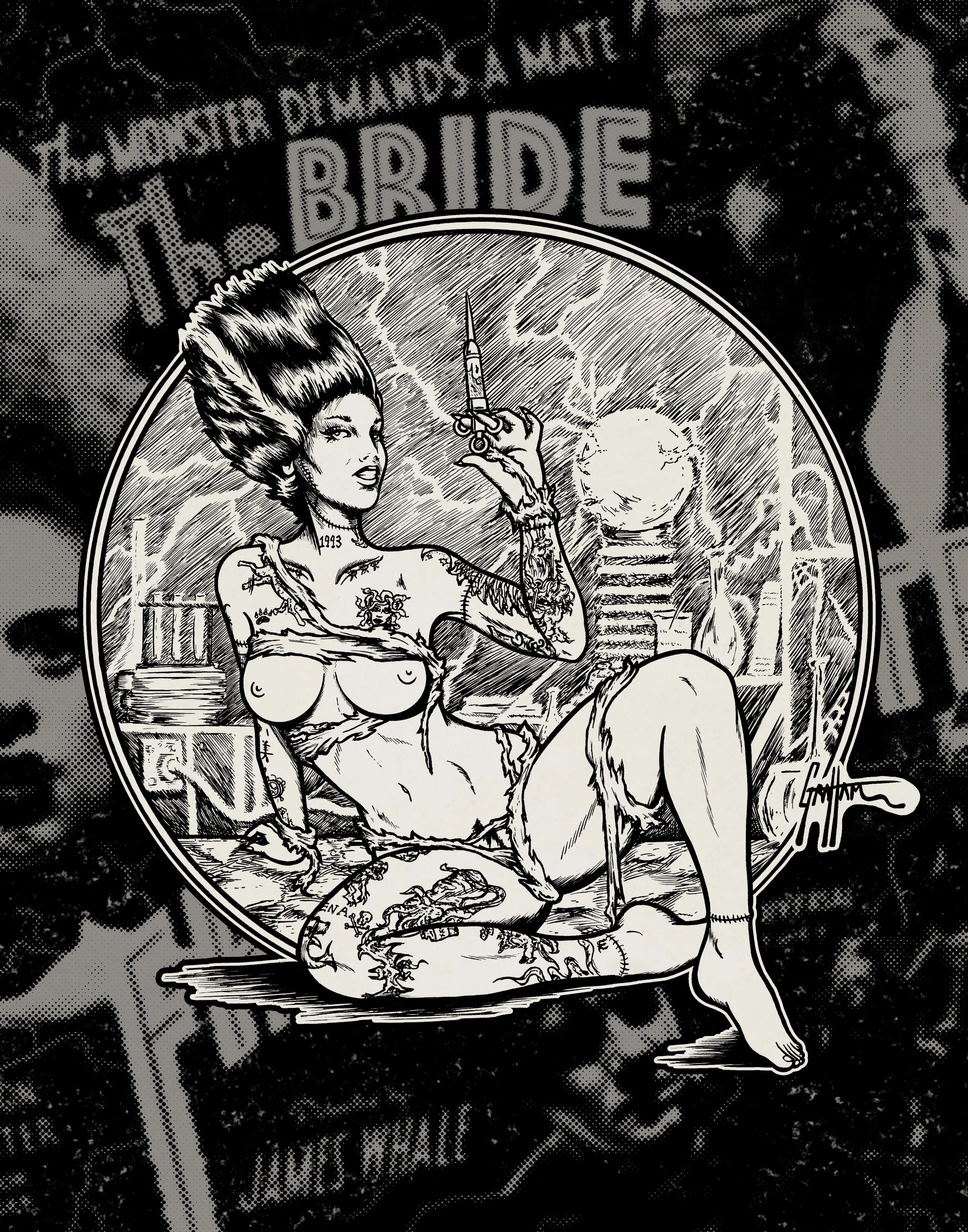 Kitty Quinn Bride of Frankenstein Pinup