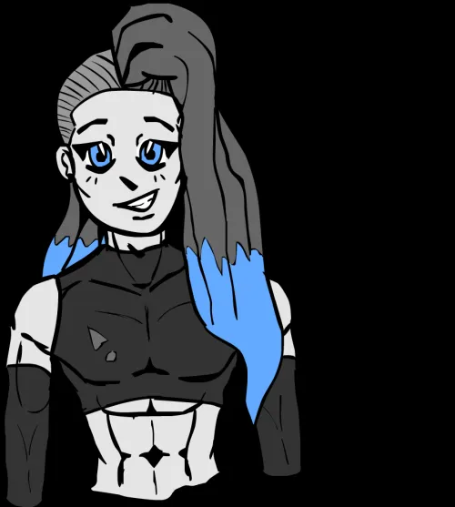 Sapphire fanart, for anatomy and muscle practice (Sorry if this is a change of art style I really can't stick with one style LMAO)