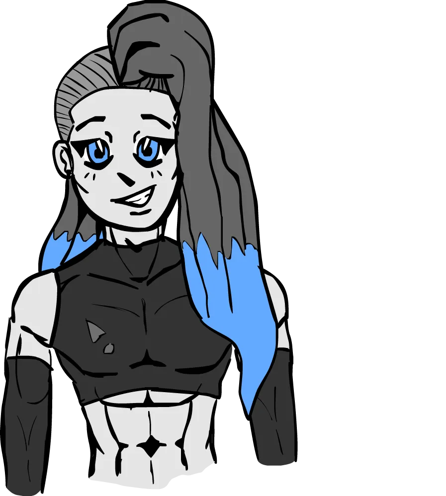 Sapphire fanart, for anatomy and muscle practice (Sorry if this is a change of art style I really can't stick with one style LMAO)