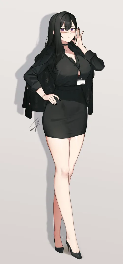 Strict beauty in glasses