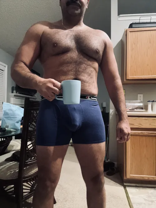 Morning coffee with daddy