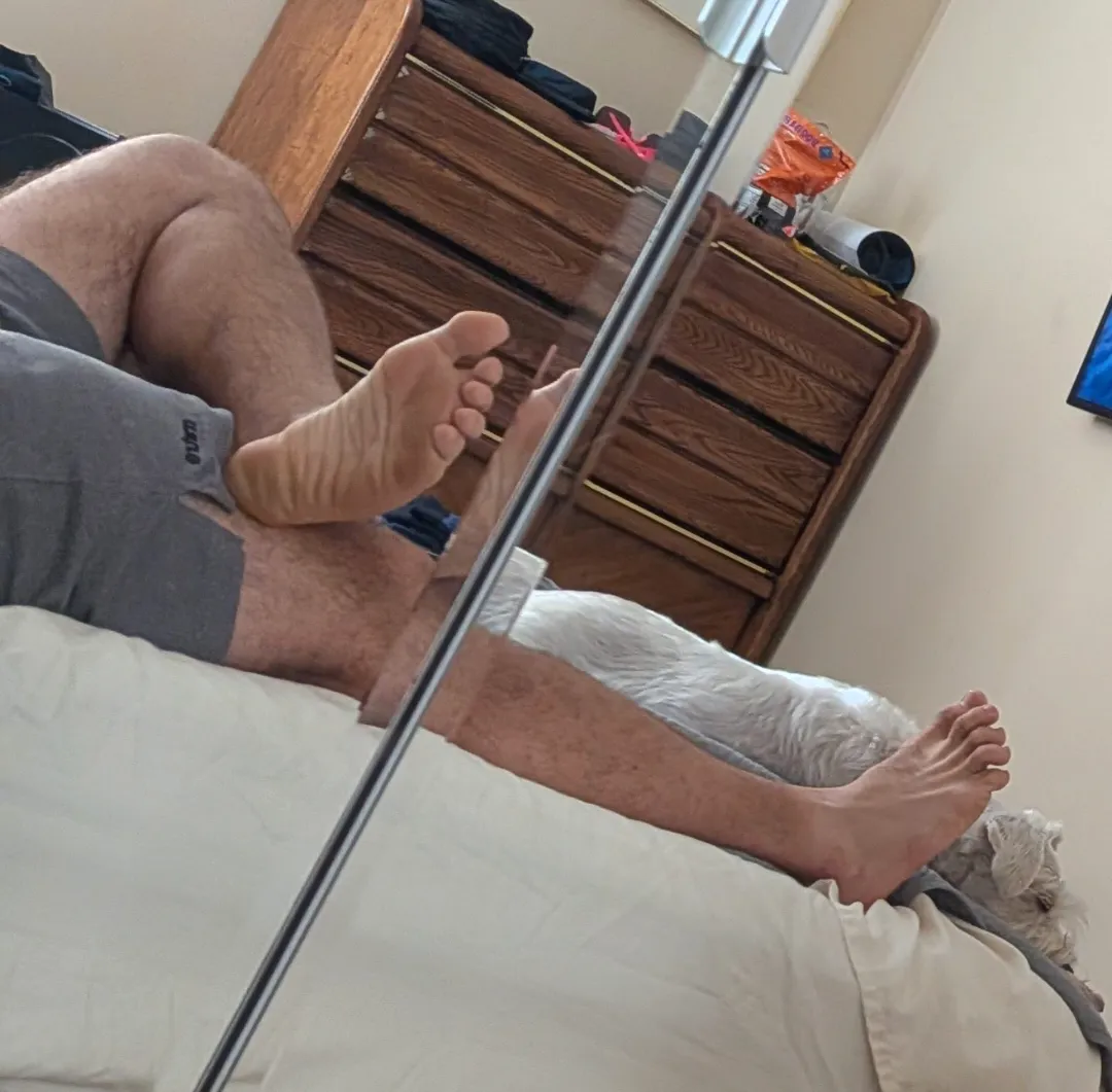 Worship daddy's wrinkled soles