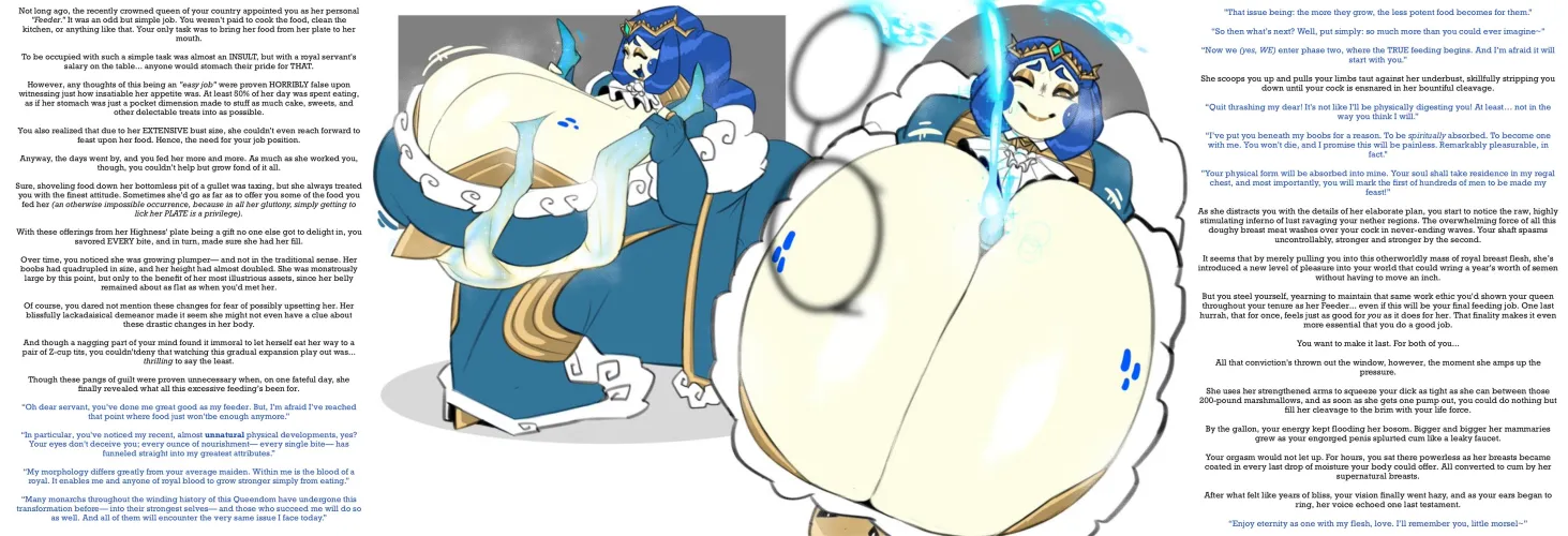 Her Royal Feeder (POLL IN COMMENTS) [Femdom] [Feederism] [Big Boobs] [Hyper] [Queen] [BBW] [Soul Vore] [Death By Snu Snu] [Size Difference] [Mini Giantess] [Wholesome?] [Paizuri] [Tittyfuck] [Artist: Dongwongtang]