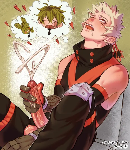 Bakugou shooting his load (omogoti ow)