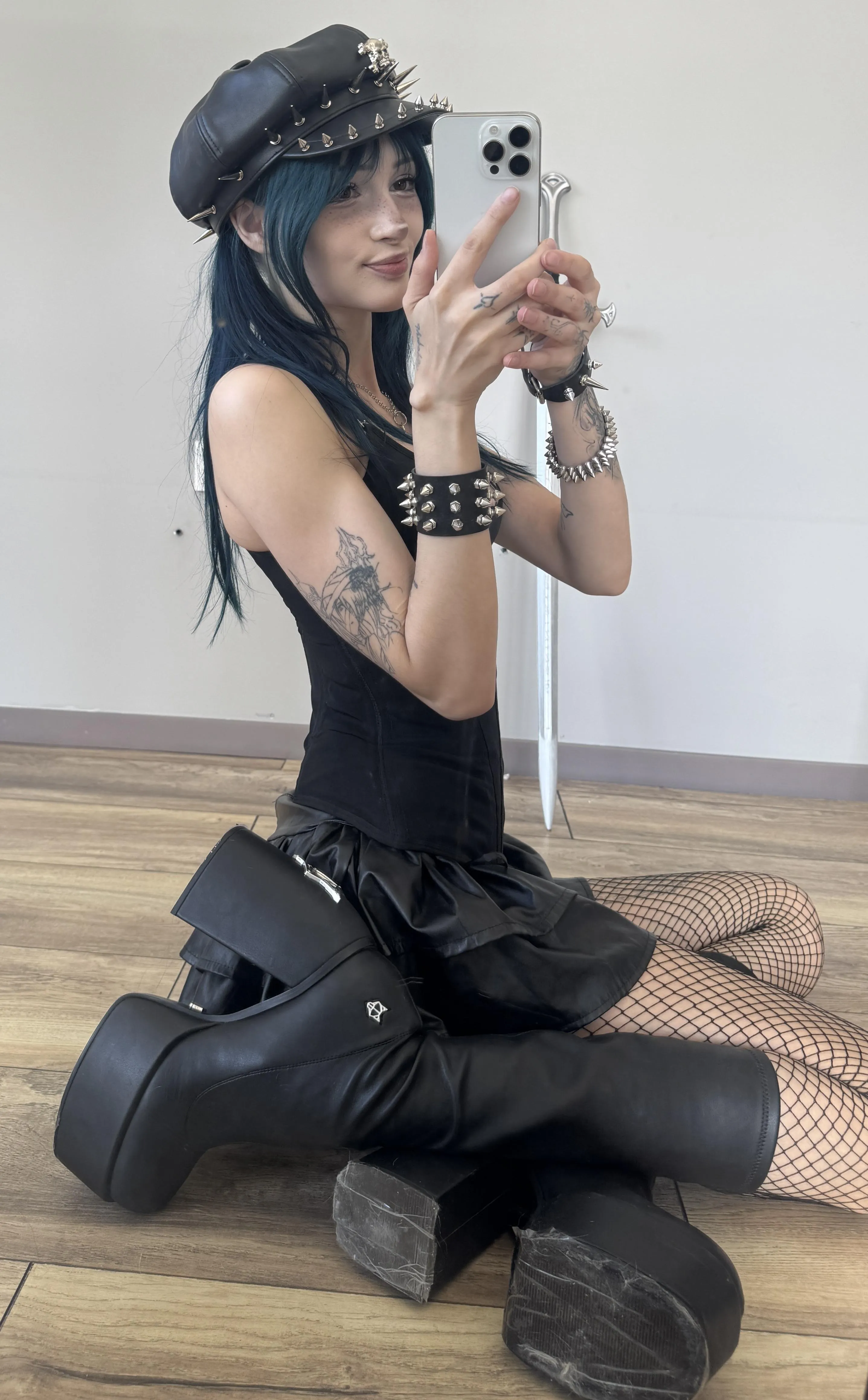 my shiny leather black boots