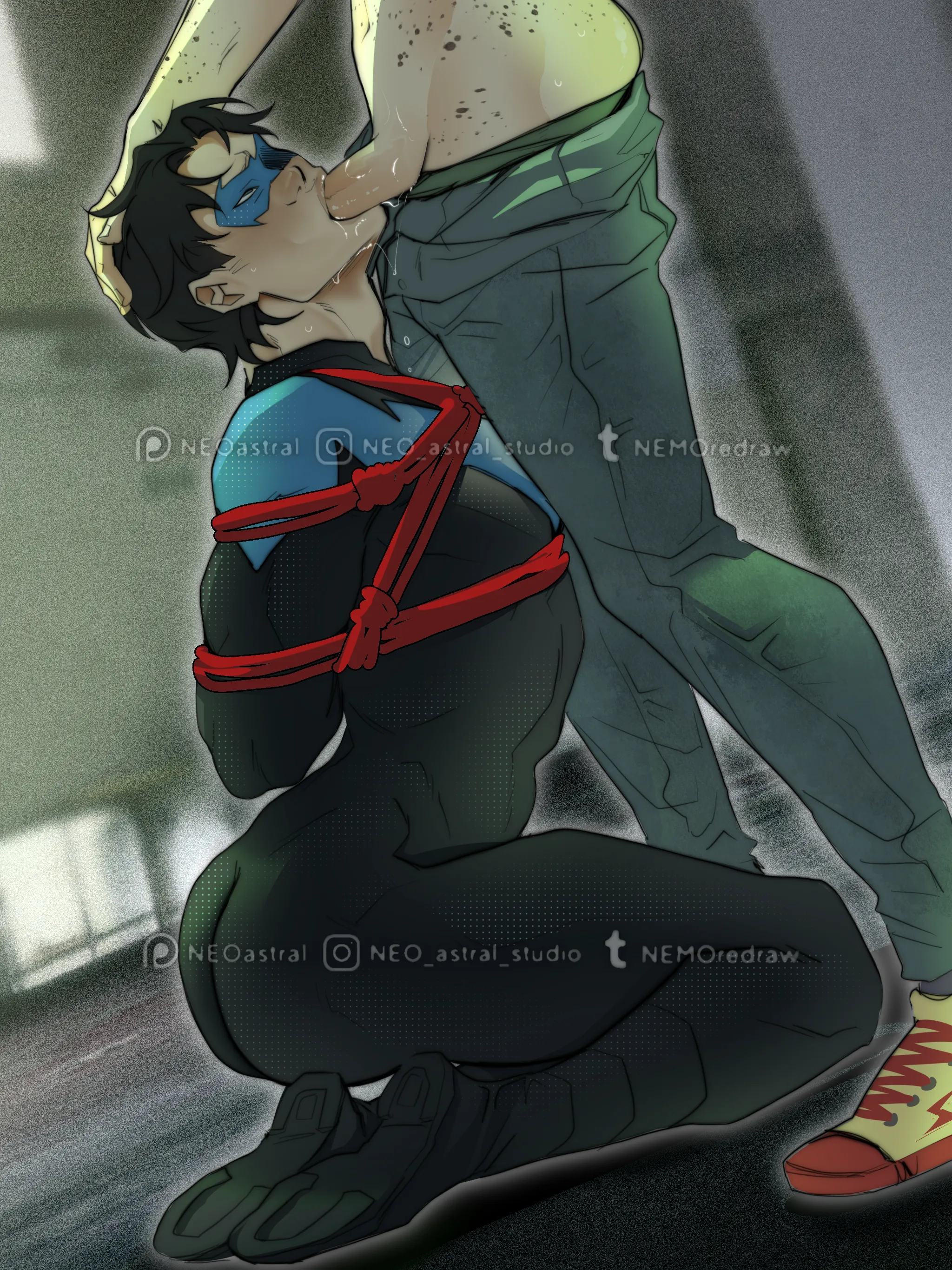 Nightwing taking a cock (neo_astral_studio)