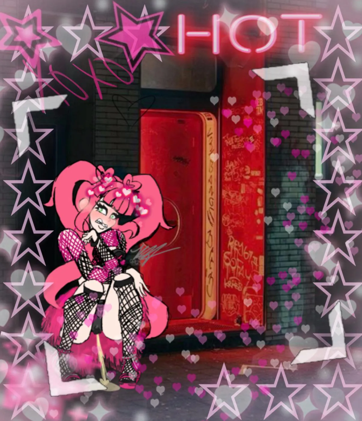 My OC, Estancia, pees outside her job