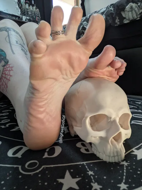 This loser didn't stand a chance against my big goth feet 😈