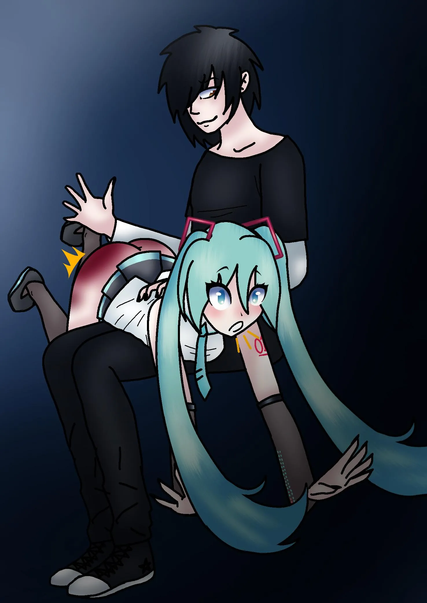 18+ Miku spanked
