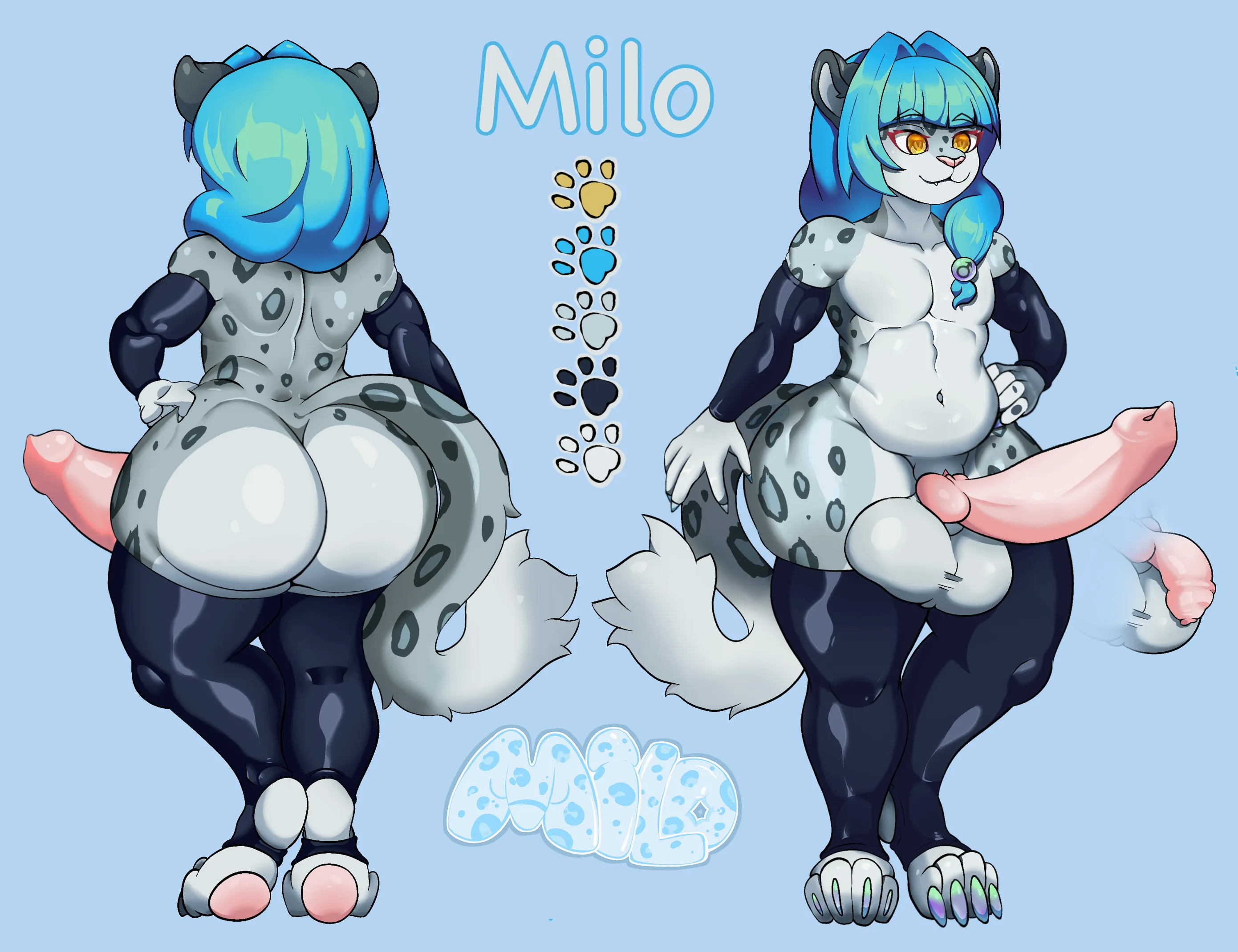 Drew my oc in a different style :3 (Milo Art +18 NSFW)