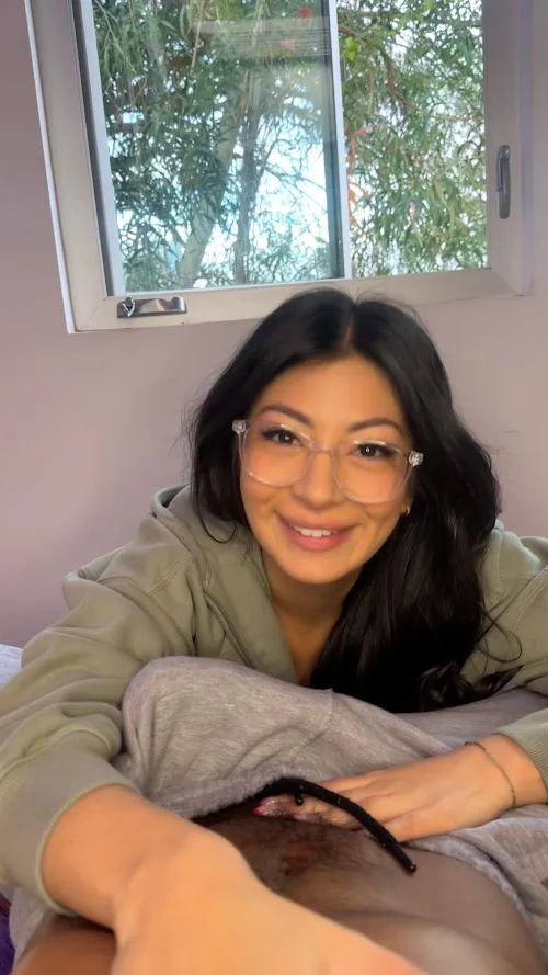 I was about to give step bro a blowjob when he called me beautiful