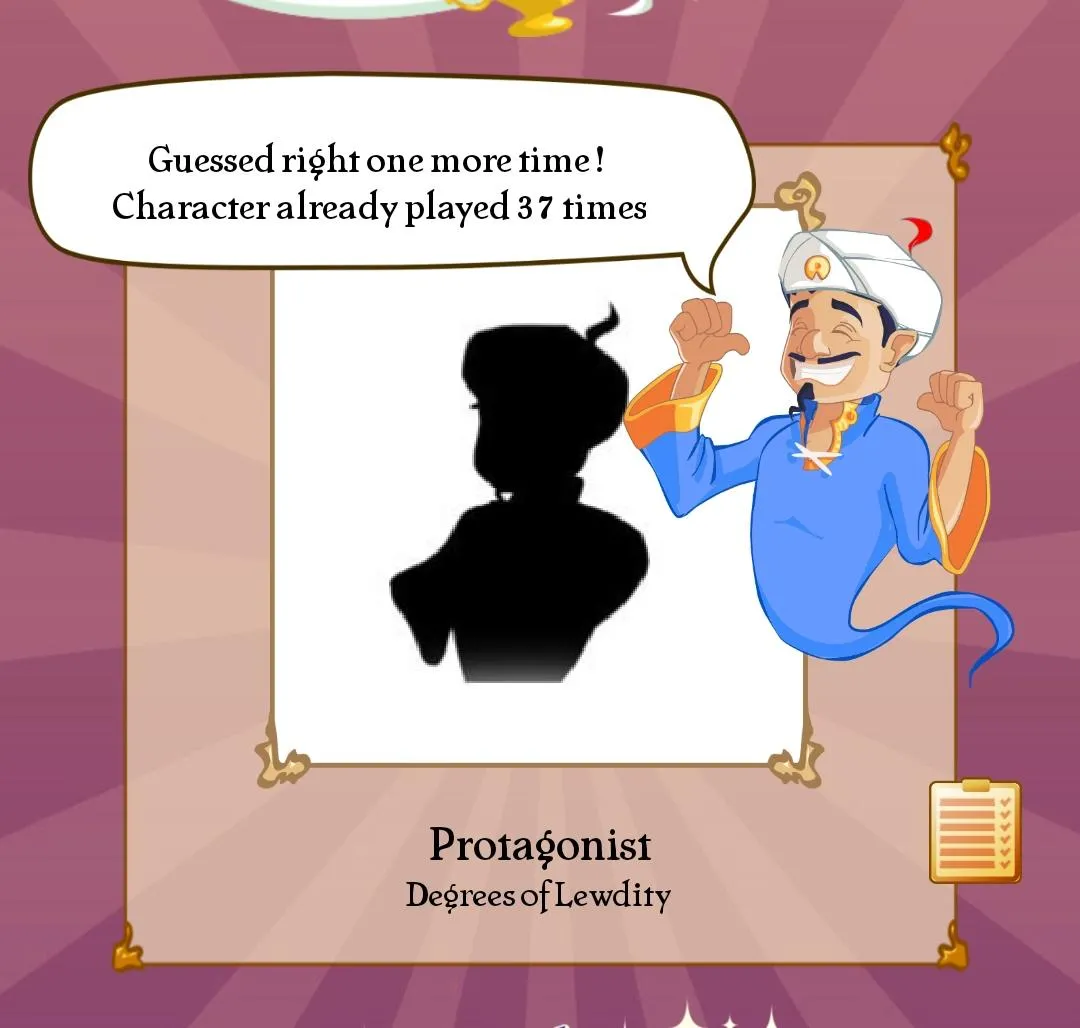Nah which 37 of you put DoL protag into Akinator Nah which 37 of you put DoL protag into Akinator