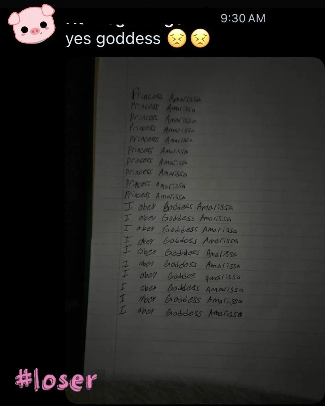 Such an obedient little loser, I know when my subs send me their goddess homework progress 😘