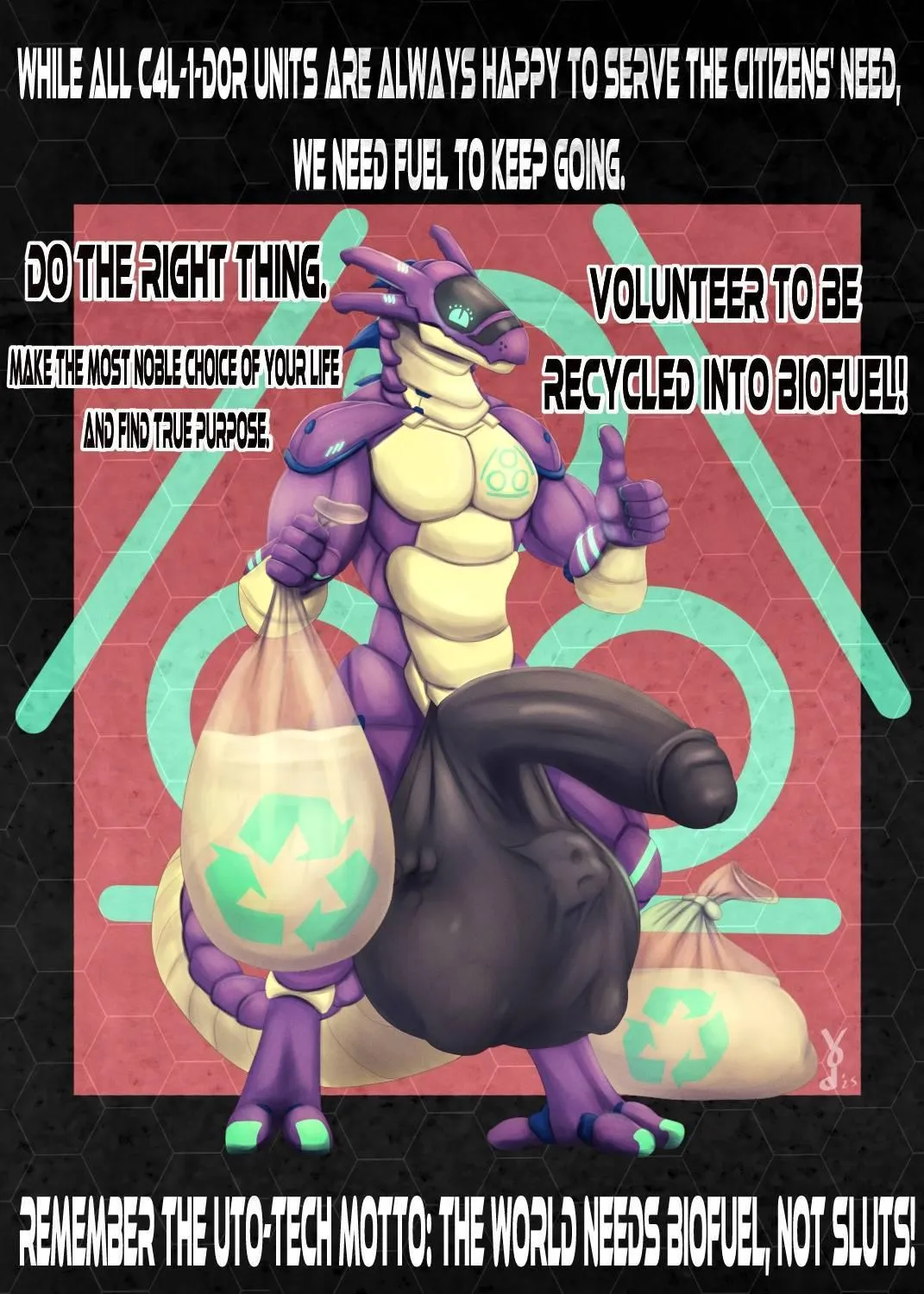 Do your part, dive down a synth-cock and get recycled!