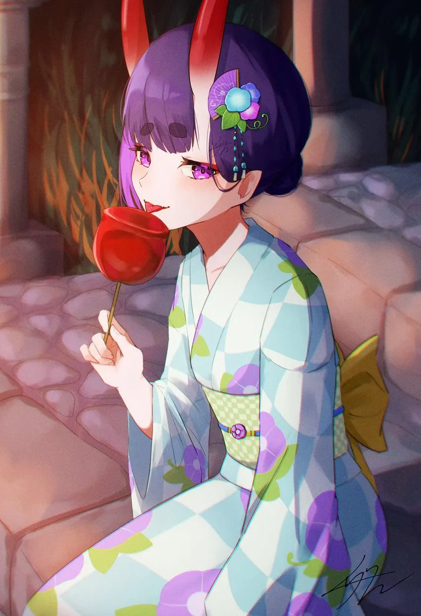 Kimono Shuten and Candy Apple (Izanaware Game)