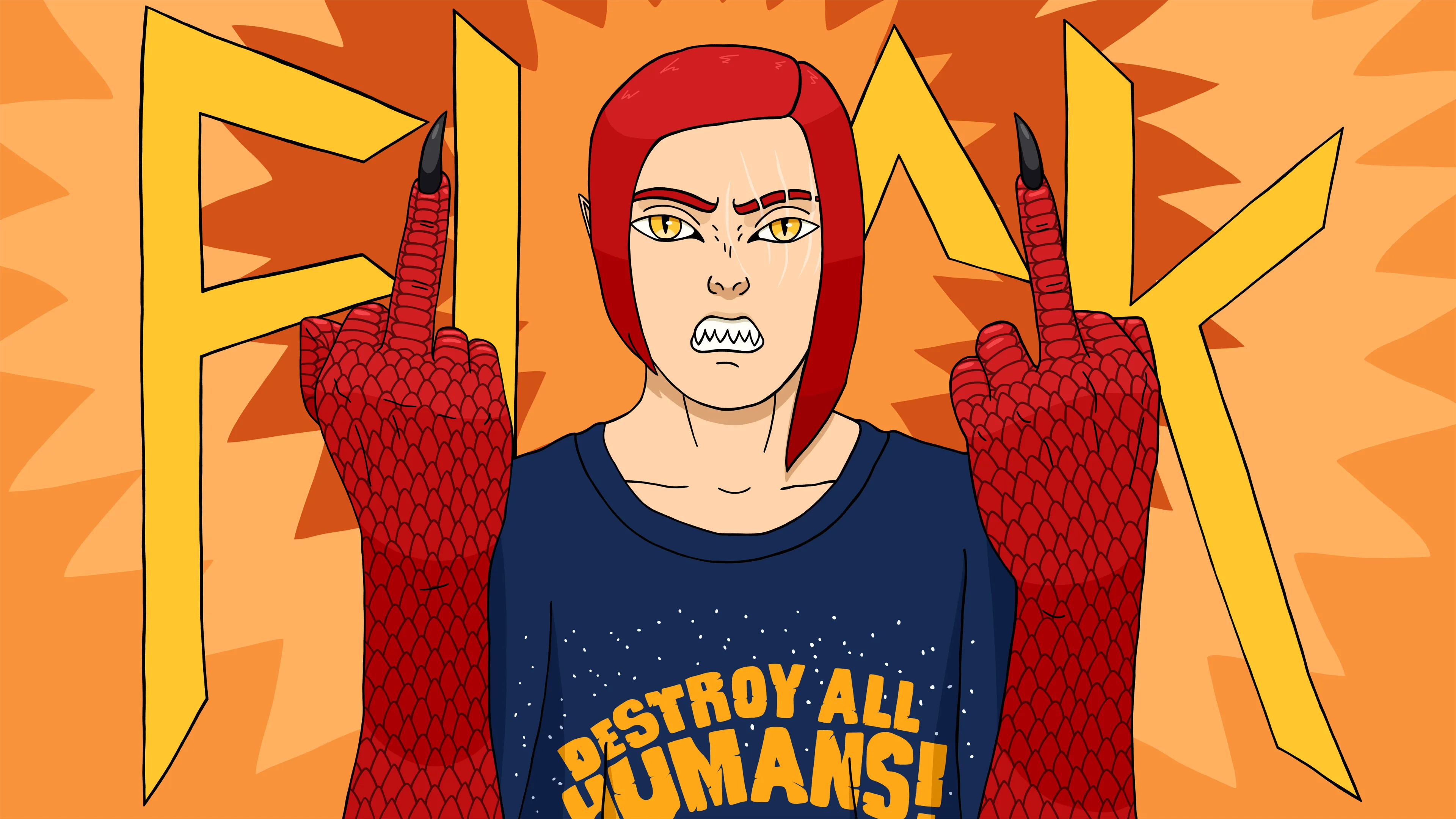 Dragon Boy Mark Flipping the Bird