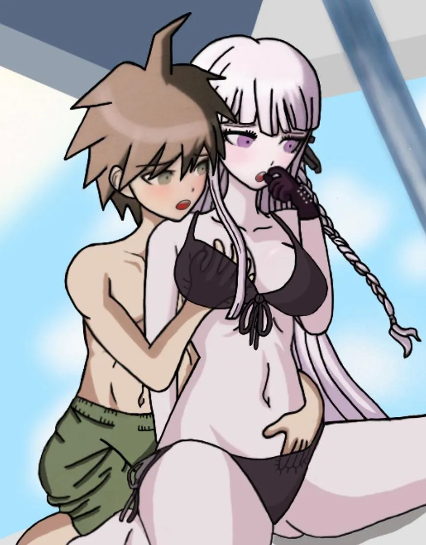 Kyoko and Makoto on the beach