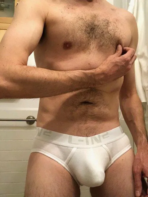 US age 49, classic white briefs