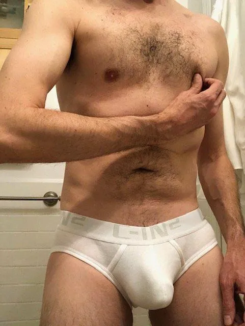 US age 49, classic white briefs