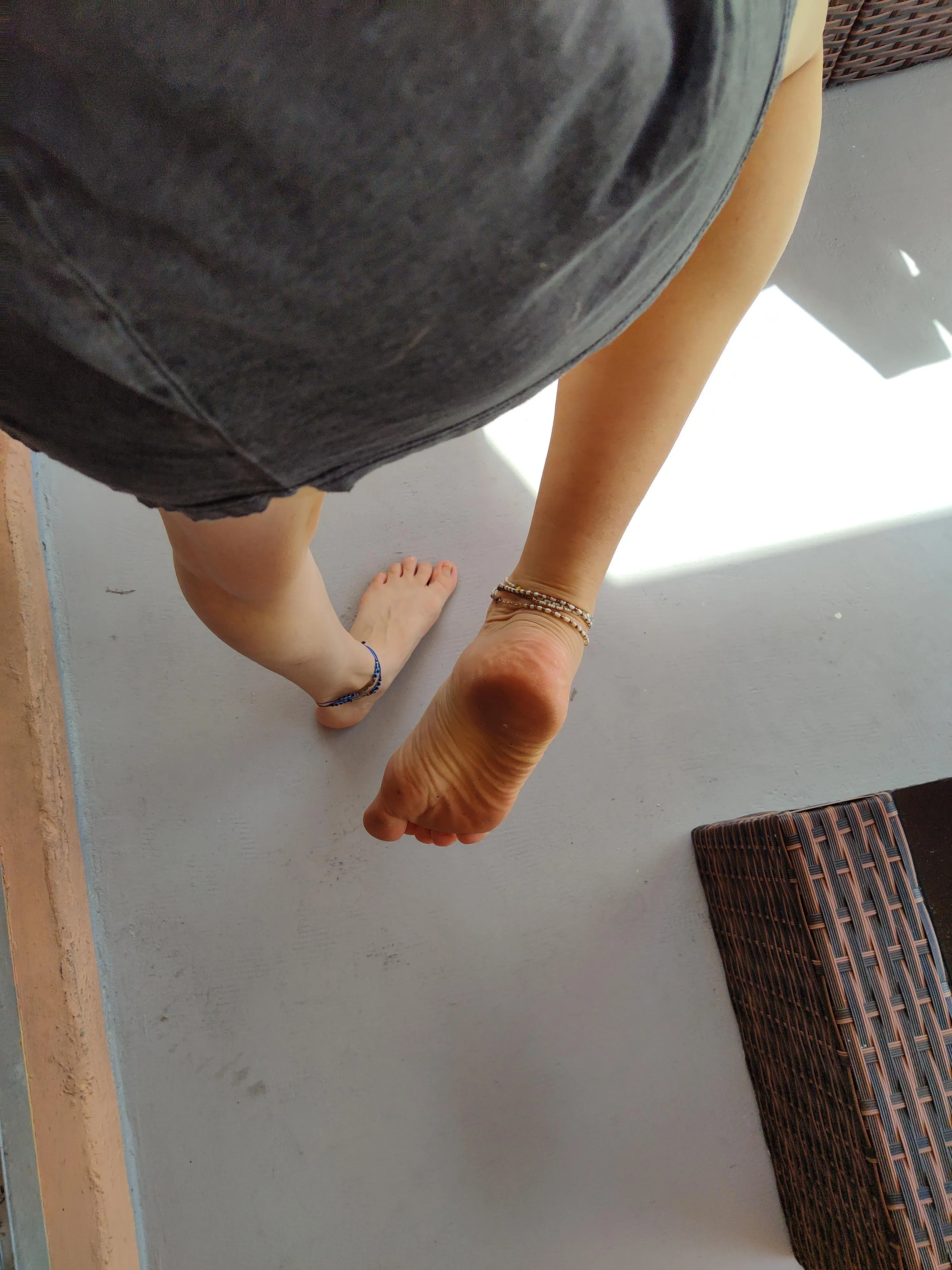 walking around barefoot