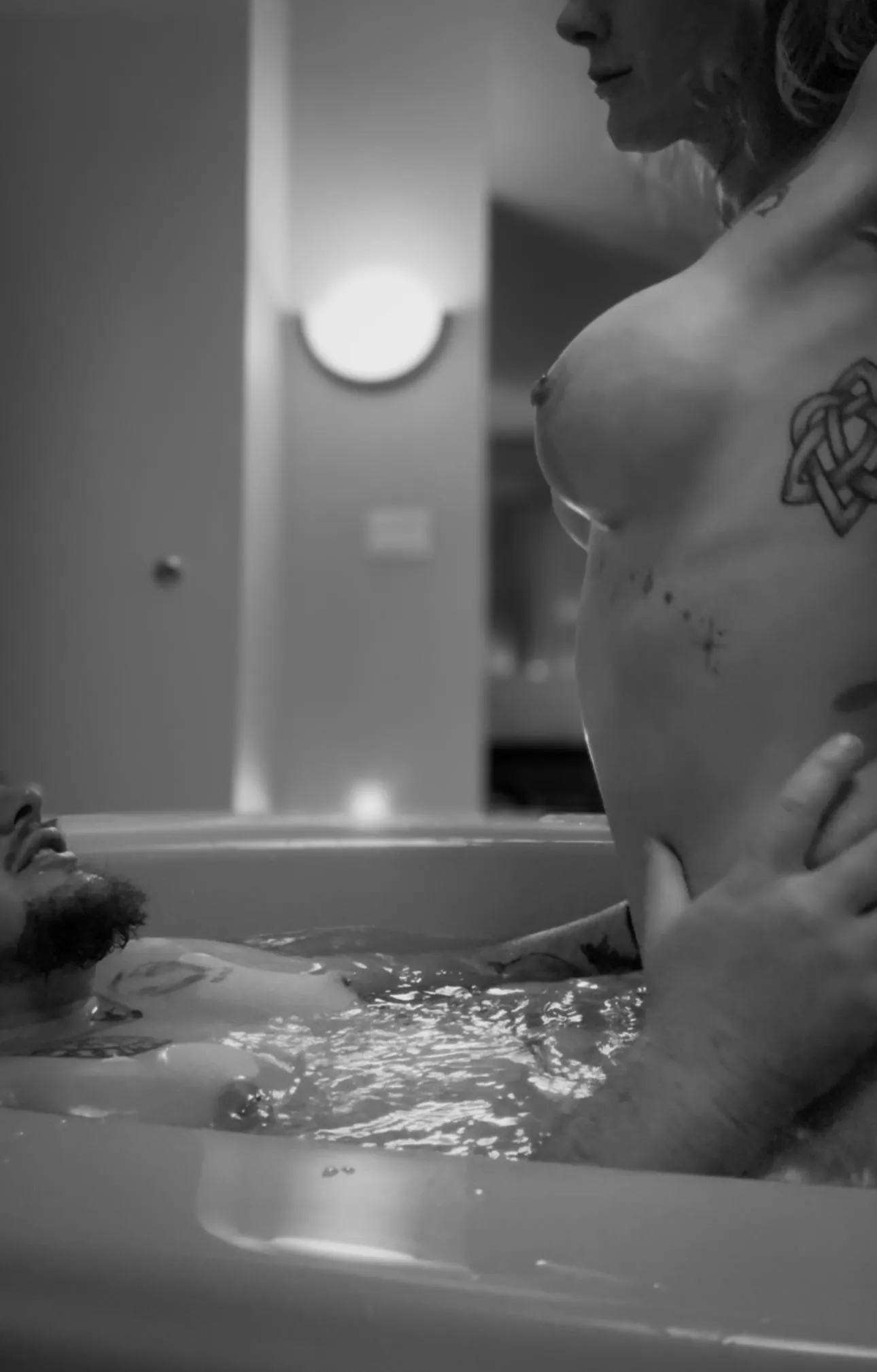 Fun in a hotel bathtub.