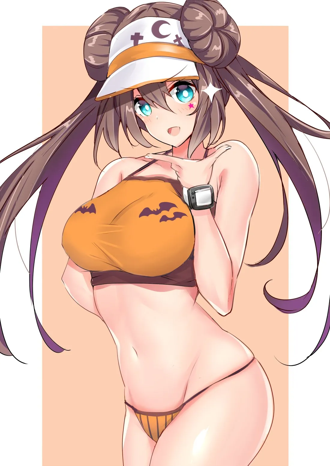 Rosa's halloween themed swimsuit