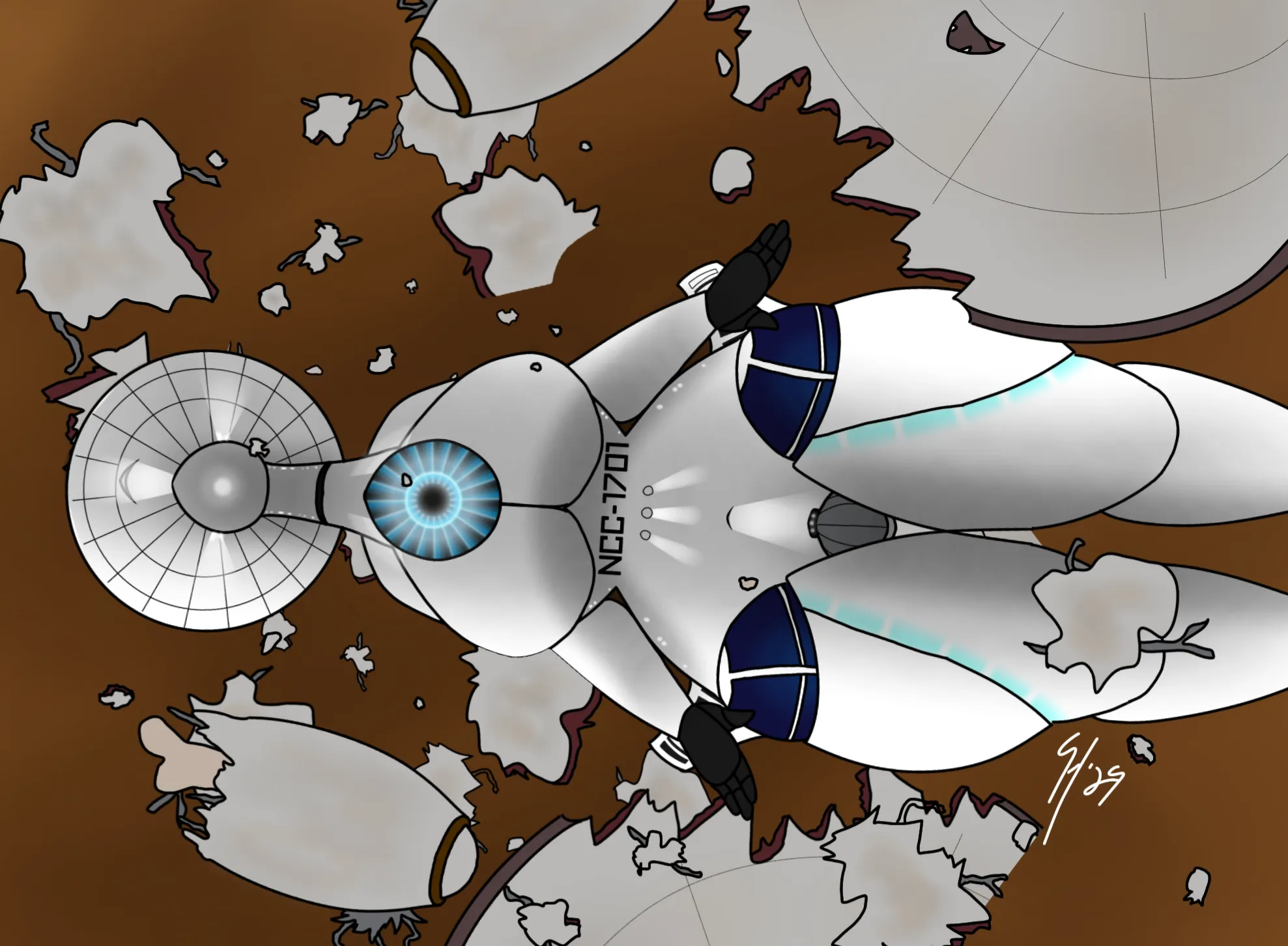 USS Enterprise [F] over Vulcan (by me)