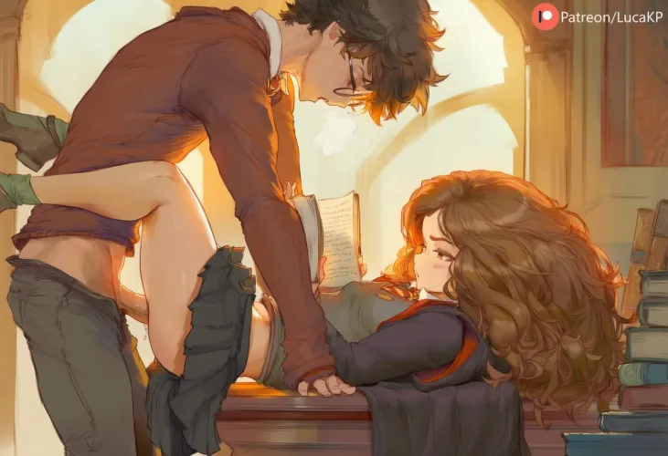 Harry &amp; Hermione while doing some school homework