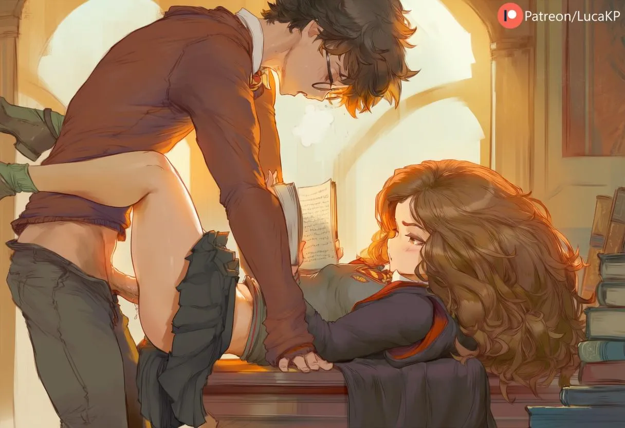 Harry &amp; Hermione while doing some school homework