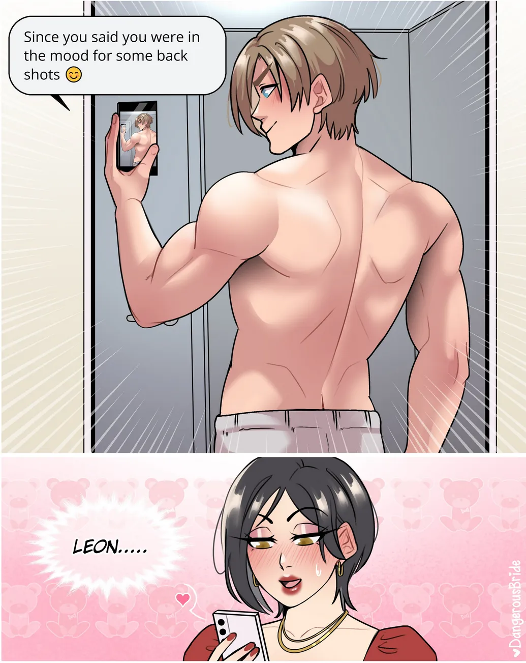 He's confused, but at least he's got spirit? ( Artist: DangerousBride; Source: Resident Evil )