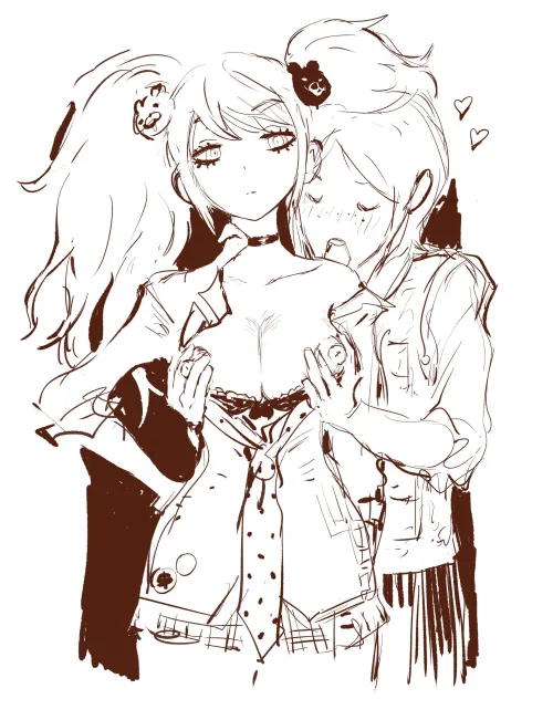 Junko allowing Mukuro a taste [Danganronpa]